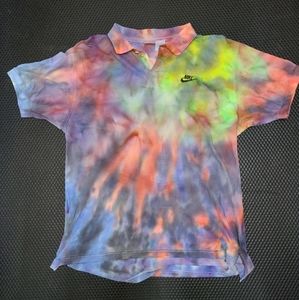 Vintage tie dye nike polo